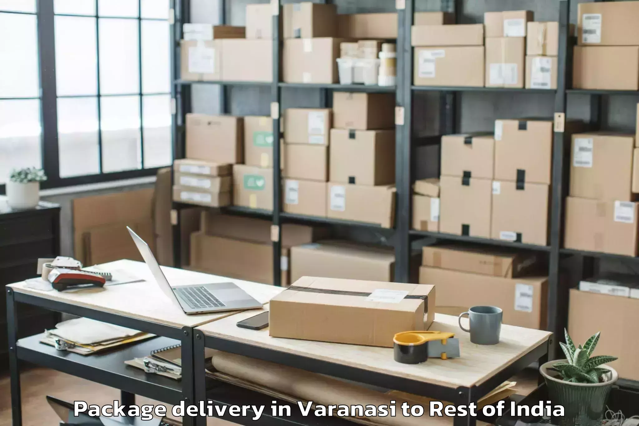 Easy Varanasi to Ranbir Singh Pora Package Delivery Booking